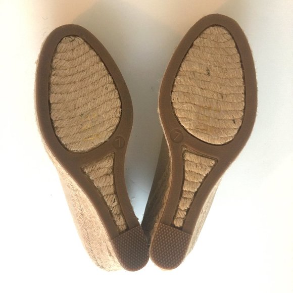 J. Crew Factory Canvas Espadrille Wedges 7M (Flax) - Picture 6 of 6